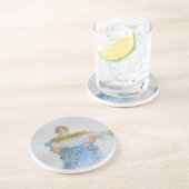 Aquarellmalerei für Fischer Sandstein Untersetzer (Seite)