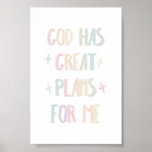 Aquarellmalerei Gott hat große Pläne für mich Poster (Vorne)