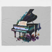 Aquarellmalerei Grand Piano Fleecedecke (Vorderseite (Horizontal))
