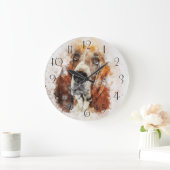 Aquarellmalerei Große Wanduhr (Zuhause)