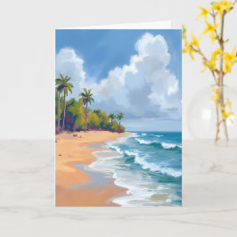 Aquarellmalerei Hawaii Ozean Strand Karte