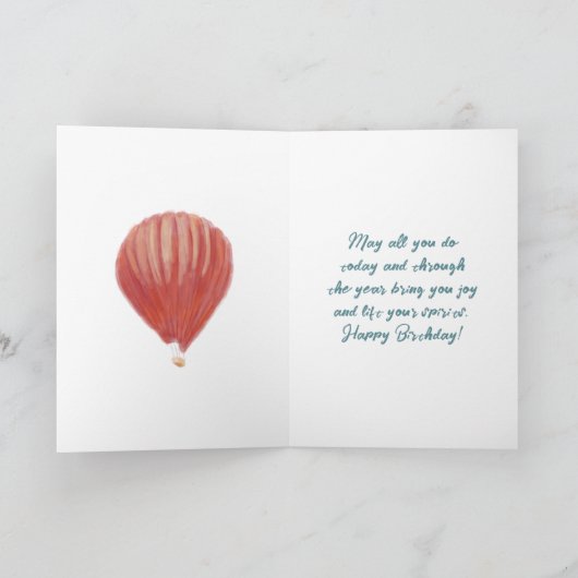 Aquarellmalerei Heißluftballons Geburtstag Feiertagskarte (Innenseite)