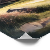 Aquarellmalerei im antiken Land Poster (Ecke)