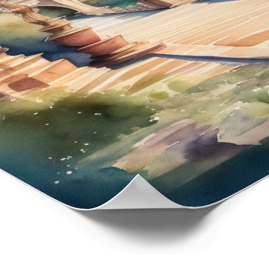 Aquarellmalerei im antiken Rom Poster (Ecke)