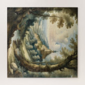 Aquarellmalerei im antiken Stil Landschaft Puzzle (Horizontal)