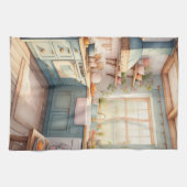 Aquarellmalerei im Bauernhof Küche Geschirrtuch (Horizontal)