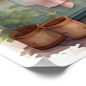 Aquarellmalerei im Bauernhof Küche Poster (Ecke)