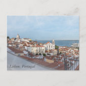 Aquarellmalerei im Bezirk Alfama in Lissabon Postkarte (Vorderseite)