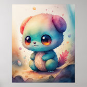 Aquarellmalerei im Chibi-Monster Poster (Vorne)