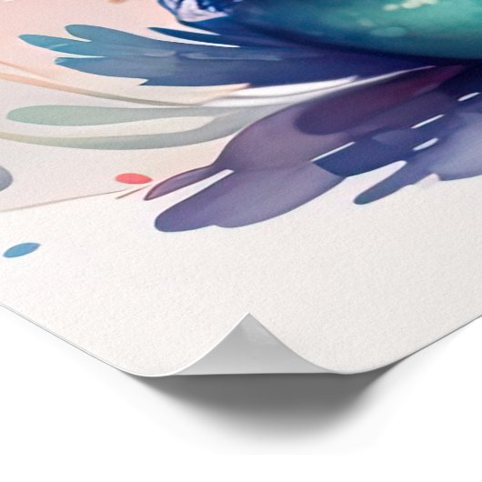 Aquarellmalerei im Chibi-Monster Poster (Ecke)