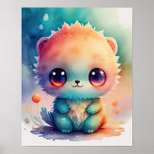 Aquarellmalerei im Chibi-Monster Poster (Vorne)