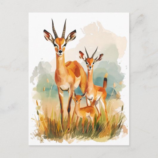 Aquarellmalerei im Gras Feiertagspostkarte (Vorderseite)