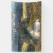 Aquarellmalerei im Herbstteich Banner (Vertikal)