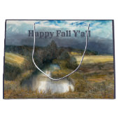 Aquarellmalerei im Herbstteich Große Geschenktüte (Vorderseite)