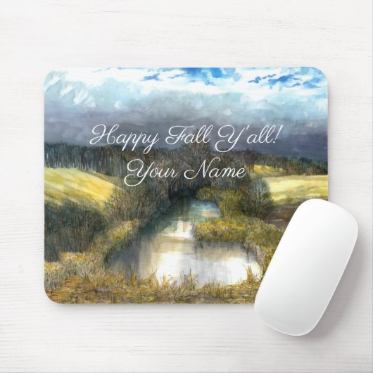 Aquarellmalerei im Herbstteich Mousepad (Mit Mouse)