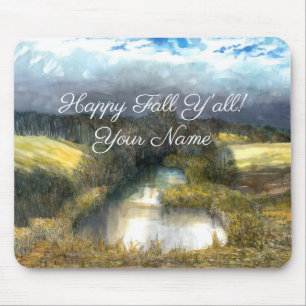 Aquarellmalerei im Herbstteich Mousepad