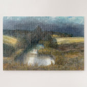 Aquarellmalerei im Herbstteich Puzzle (Horizontal)