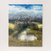 Aquarellmalerei im Herbstteich Puzzle (Vertikal)