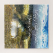 Aquarellmalerei im Herbstteich Puzzle (Horizontal)