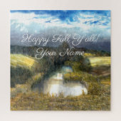 Aquarellmalerei im Herbstteich Puzzle (Vertikal)