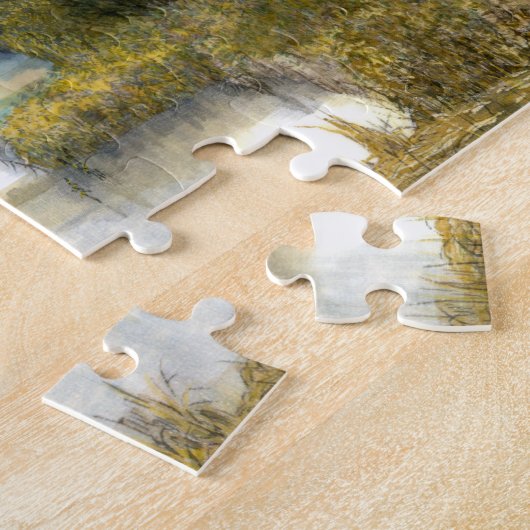 Aquarellmalerei im Herbstteich Puzzle (Seite)