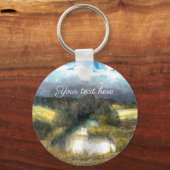 Aquarellmalerei im Herbstteich Schlüsselanhänger (Vorderseite)