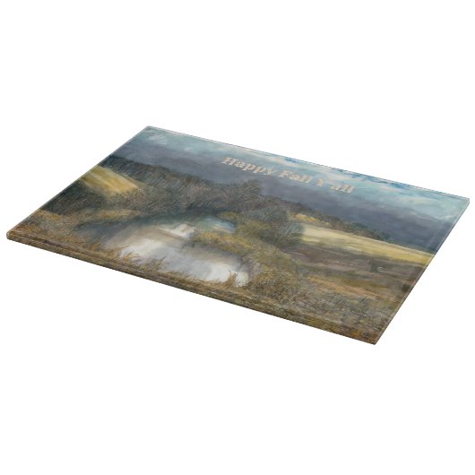 Aquarellmalerei im Herbstteich Schneidebrett (Ecke)