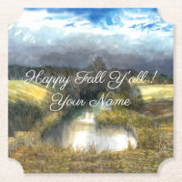 Aquarellmalerei im Herbstteich