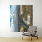 Aquarellmalerei im Herbstteich Wandteppich (Beispiel)