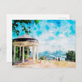 Aquarellmalerei im Niederwalddenkmal Postkarte (Vorne/Hinten)