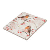 Aquarellmalerei im Schneewald & Berries Fliese (Seite)