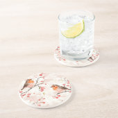 Aquarellmalerei im Schneewald & Berries Getränkeuntersetzer (Seite)