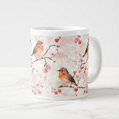 Aquarellmalerei im Schneewald & Berries Jumbo-Tasse (Vorderseite Rechts)