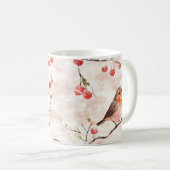 Aquarellmalerei im Schneewald & Berries Kaffeetasse (VorderseiteRechts)