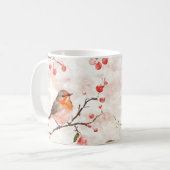 Aquarellmalerei im Schneewald & Berries Kaffeetasse (Vorderseite Links)