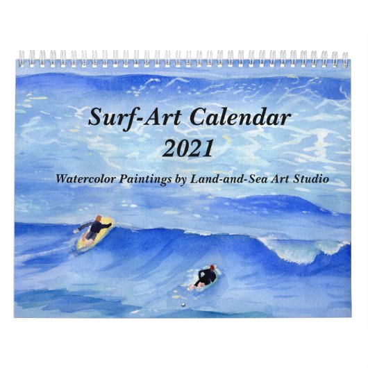 Aquarellmalerei im Surf-Art-Kalender 2021 Kalender (Titelbild)