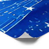 Aquarellmalerei in blauen Pastellfarben in ruhigen Poster (Ecke)