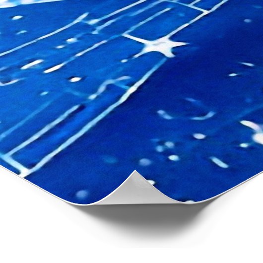 Aquarellmalerei in blauen Pastellfarben in ruhigen Poster (Ecke)