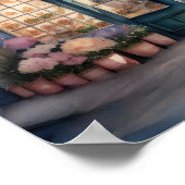 Aquarellmalerei in der Pariser Straße Poster (Ecke)