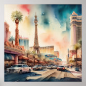 Aquarellmalerei in Gambling Resort City Poster (Vorne)