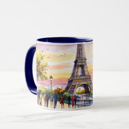 Aquarellmalerei in Paris Sehenswürdigkeiten #4 Tasse
