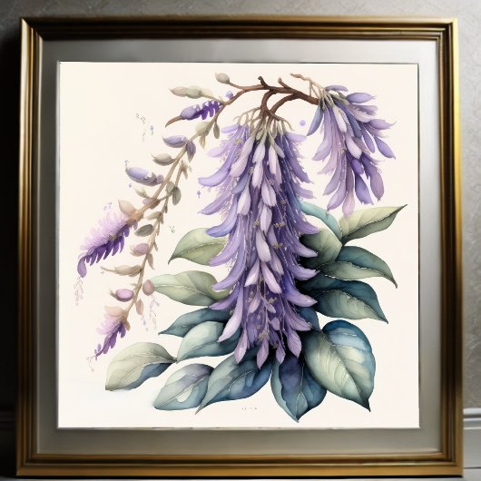 Aquarellmalerei in Wisteria Poster