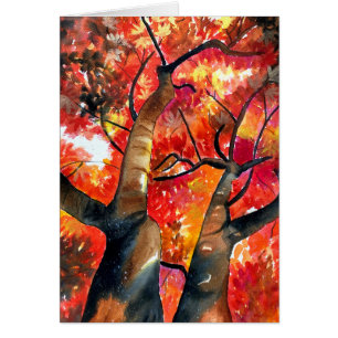 Aquarellmalerei Japanische Ahornbaumkunst