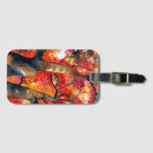 Aquarellmalerei Japanische Ahornbaumkunst Gepäckanhänger (Vorderseite (Horizontal))