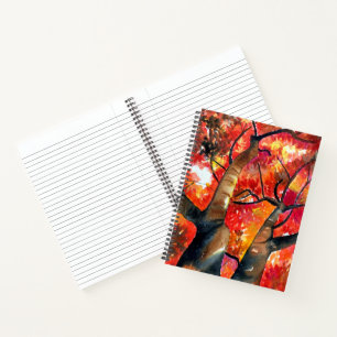 Aquarellmalerei Japanische Ahornbaumkunst Notizblock