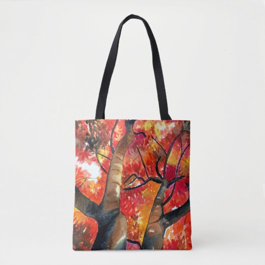 Aquarellmalerei Japanische Ahornbaumkunst Tasche (Vorderseite)