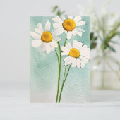 Aquarellmalerei Kamille Blume Weiße Blüte Dankeskarte (Stehend Vorderseite)