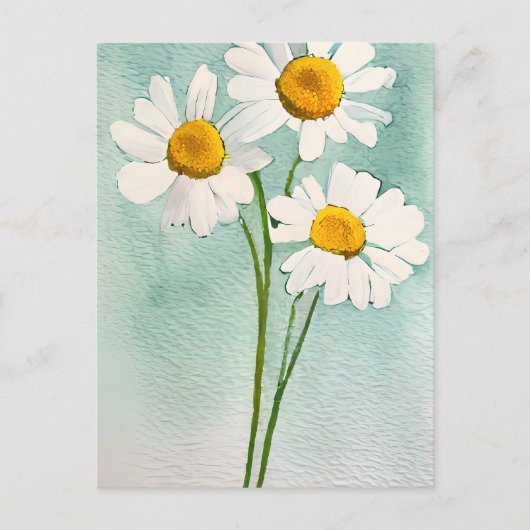 Aquarellmalerei Kamille Blume Weiße Blüte Postkarte (Vorderseite)