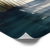 Aquarellmalerei Kanusee Dock Mountain 5:4 Poster (Ecke)