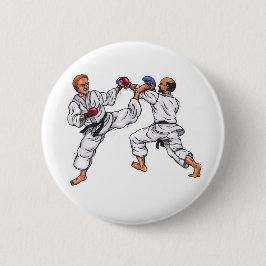 Aquarellmalerei Karate Männer kämpfen Button